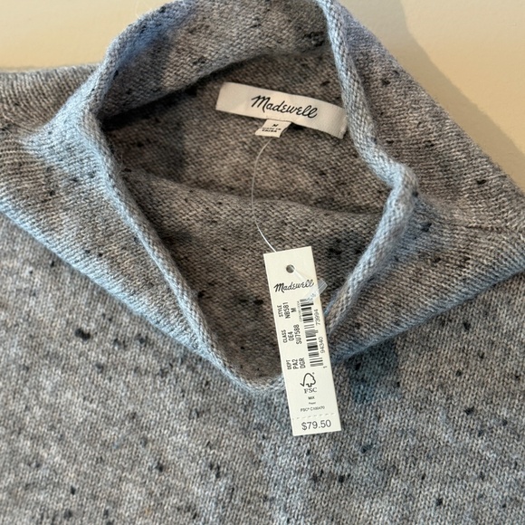 Madewell Donegal Whitworth Mockneck Sweater – Graphite – Size M – NWT - Picture 5 of 6